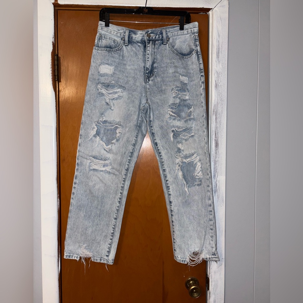 Distressed Light Blue Jeans
